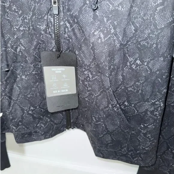 New Fabletics Oasis Cropped Hoodie Tonal Snakeskin Women's size M - Picture 5 of 8